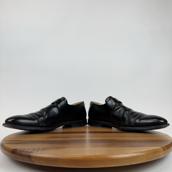 Mens Church's England Black Leather Monk Strap Dress Shoes Oxfords Size 11.5‎ F - Picture 5 of 9